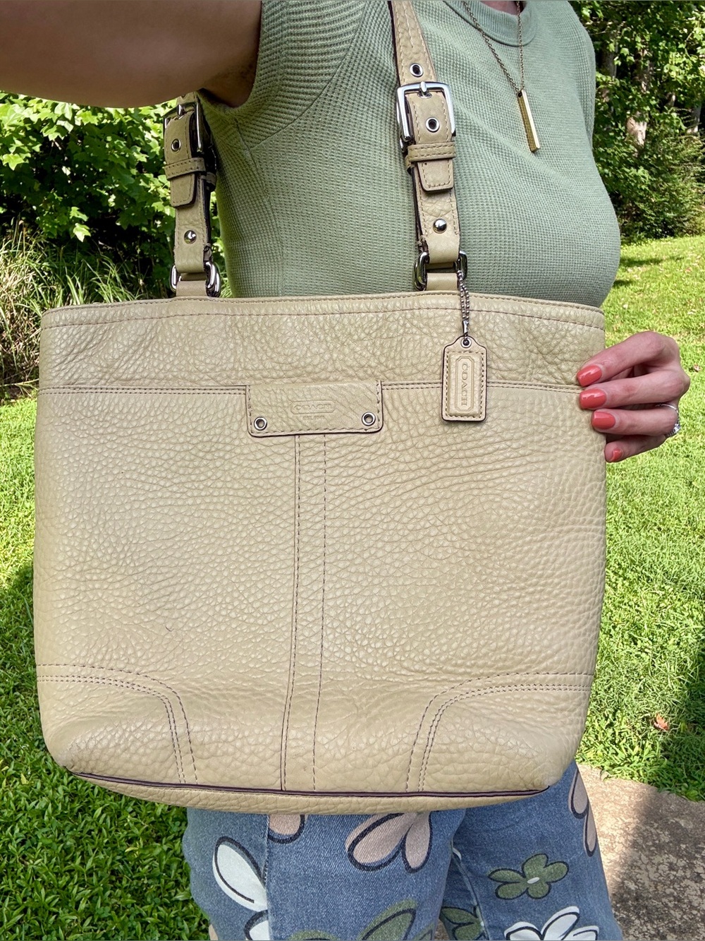 Coach 13089 Pebbled Leather Tote Bag